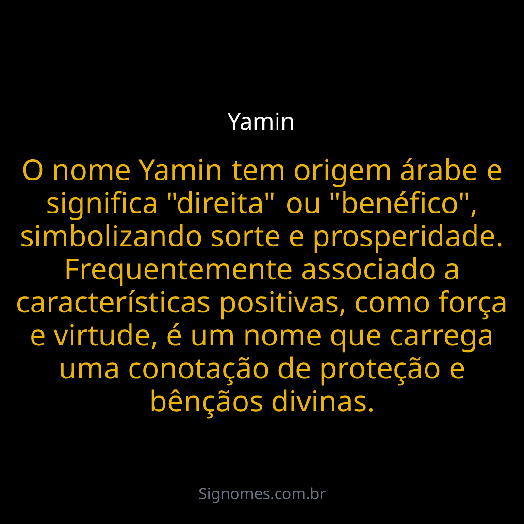 Yaminah significado bíblico