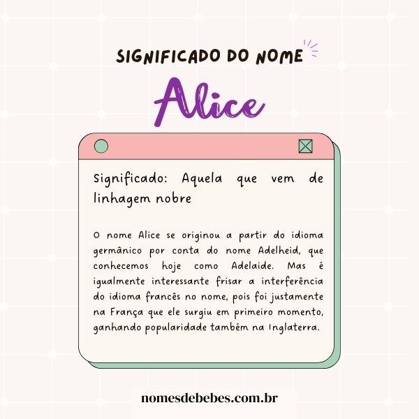 nomes com Alice