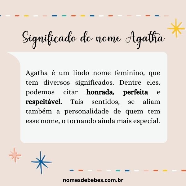 nomes compostos com agatha