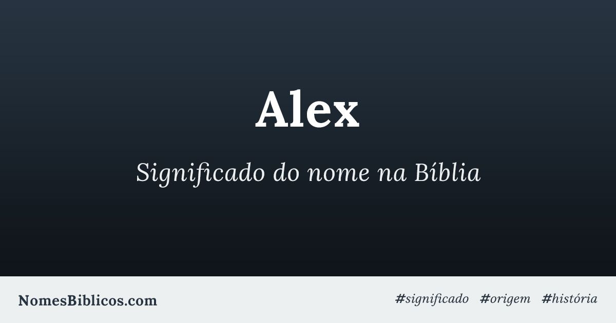 Alex nome masculino