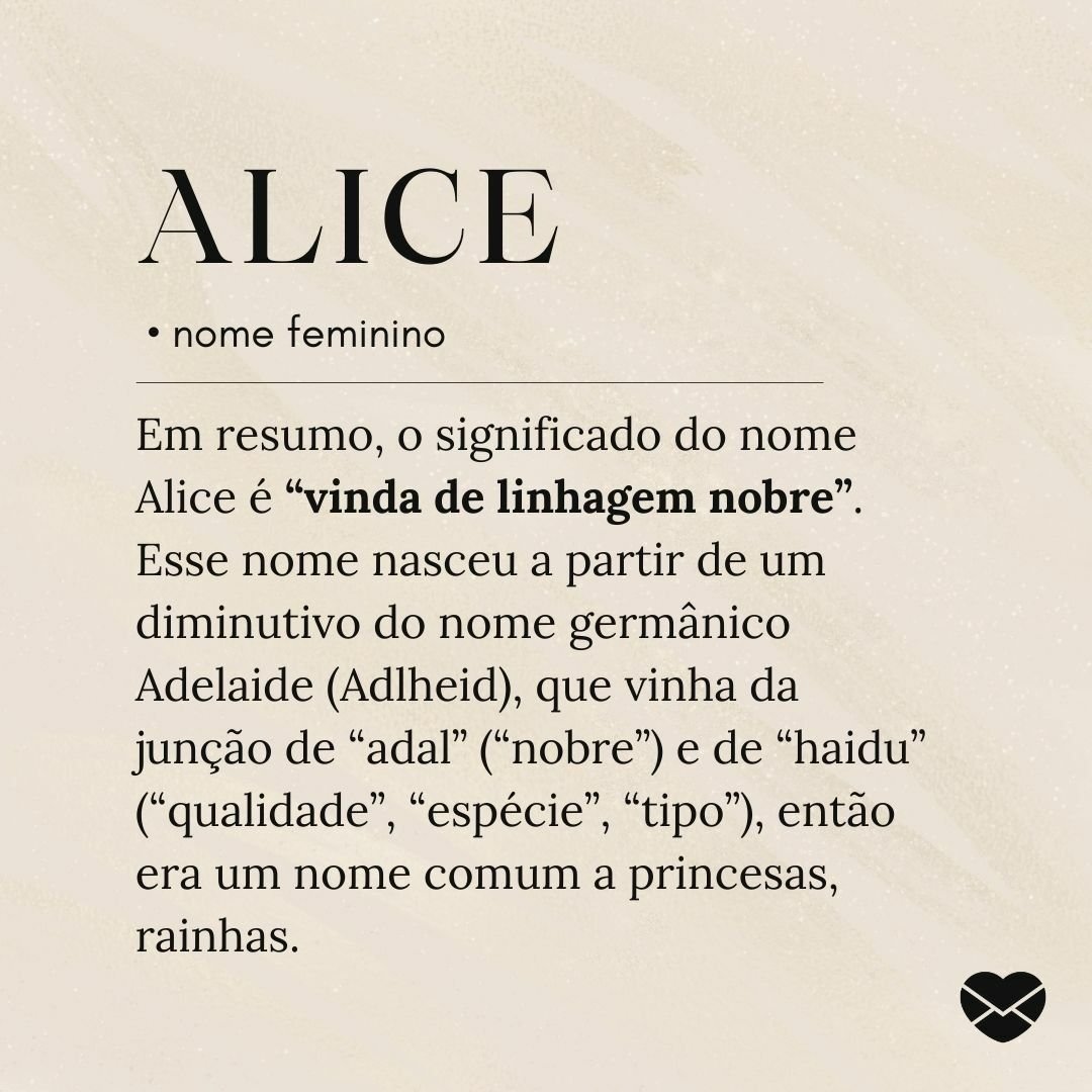 origem nome Alice