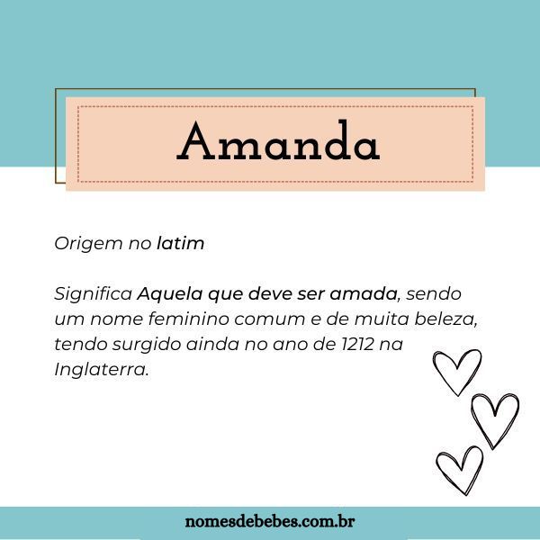 características nome amanda