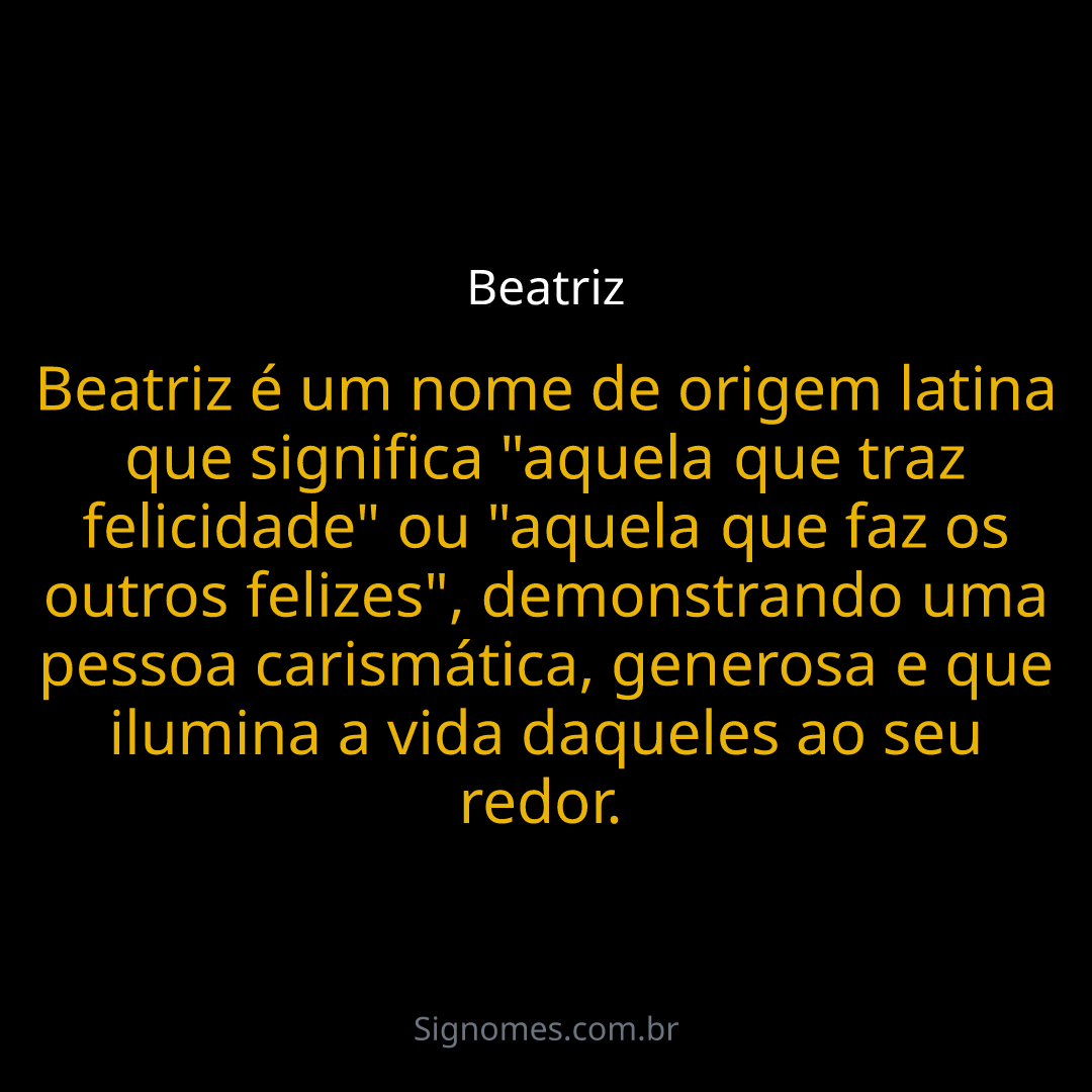 significado nome beatriz biblia