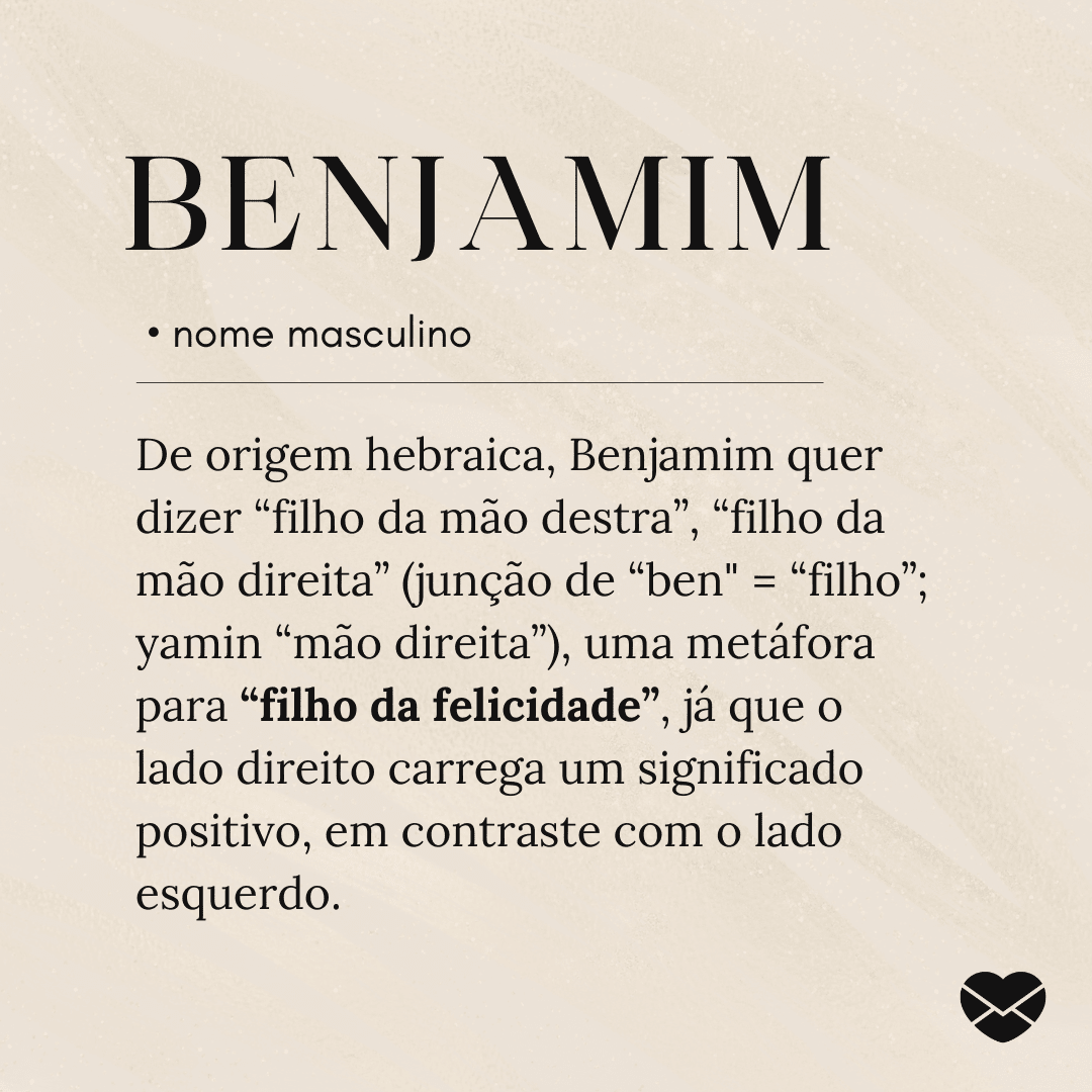 origem nome benjamim