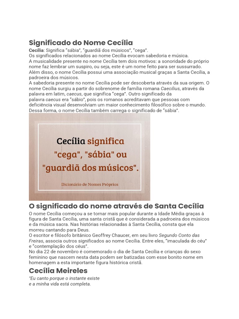 Santa Cecília padroeira dos músicos
