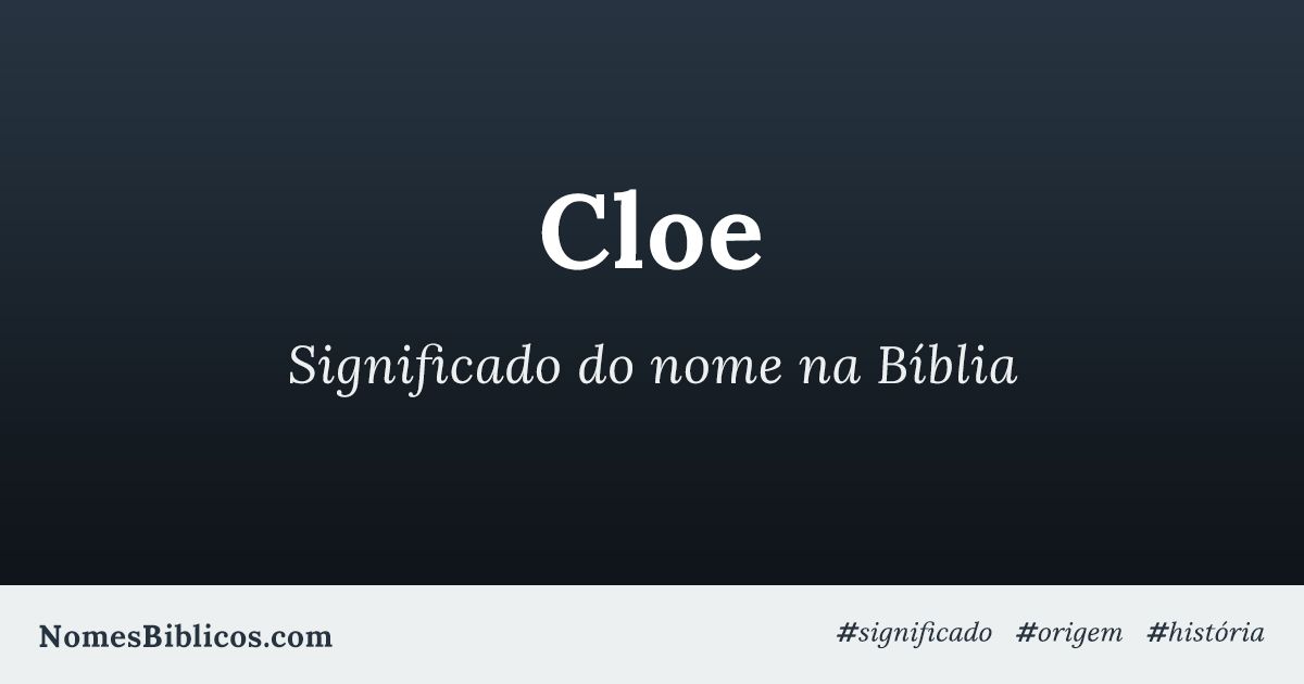 origem nome chloe