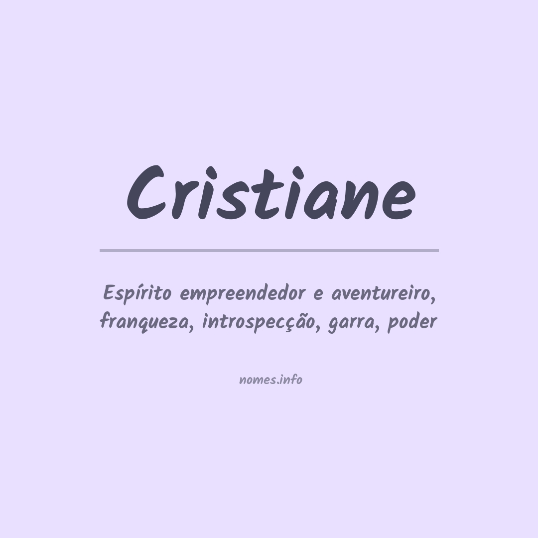 significado nome cristiane
