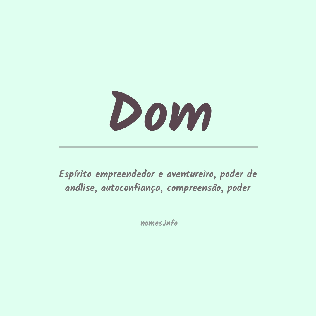 origem do nome dom latim