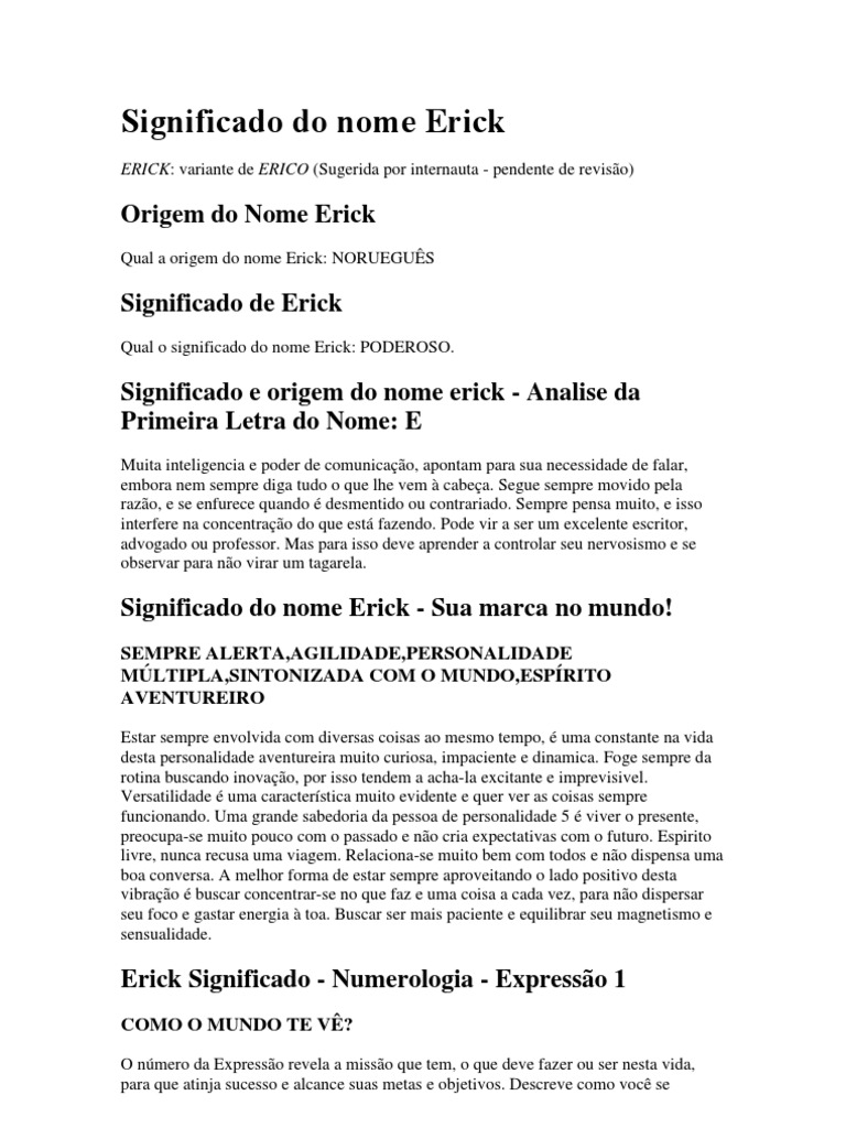 erick significado e origem