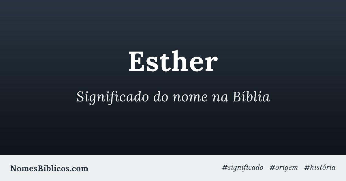 Ester nome bíblico