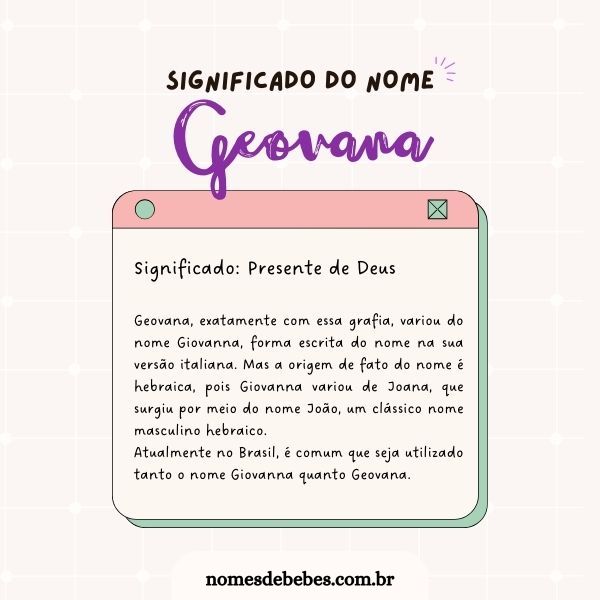 origem nome geovana