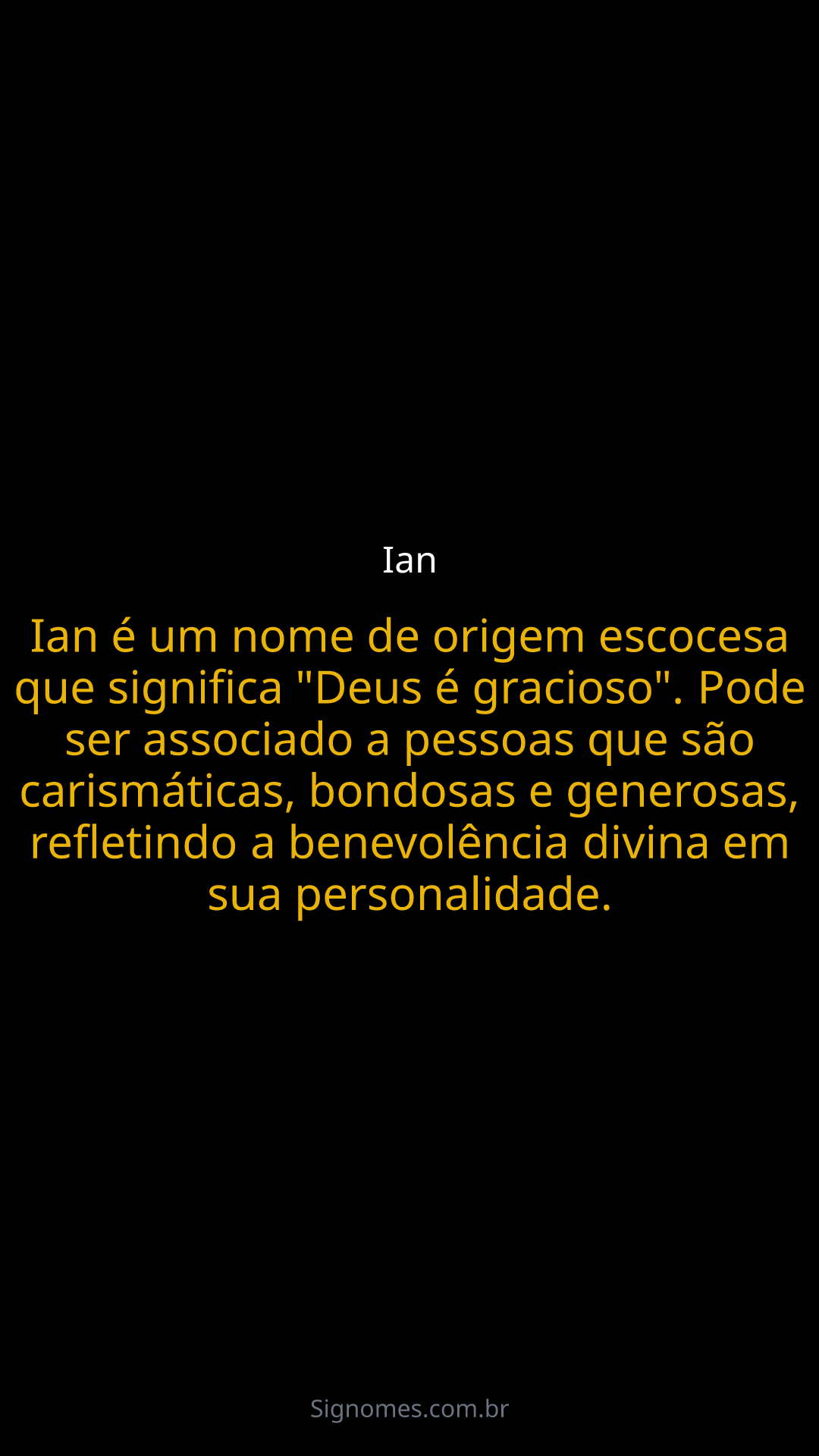 significado do nome Ian Deus é gracioso