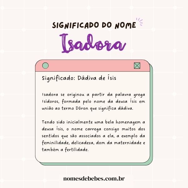 origem do nome isadora mitologia
