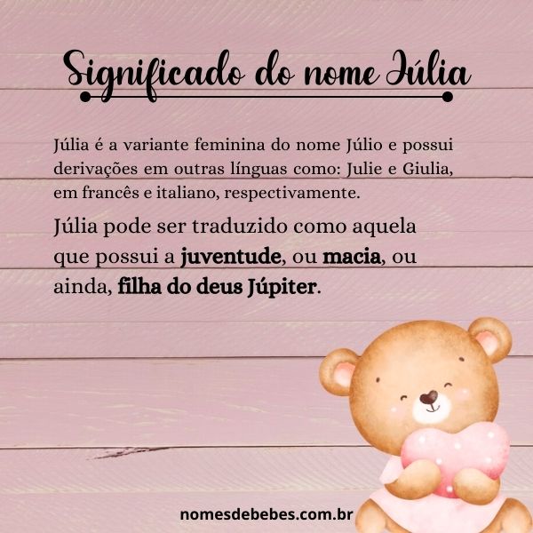 nomes compostos com julia