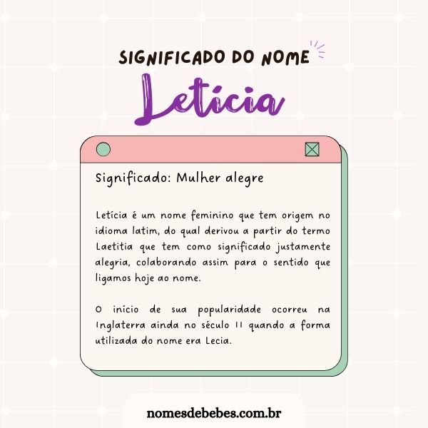Letícia significado e origem