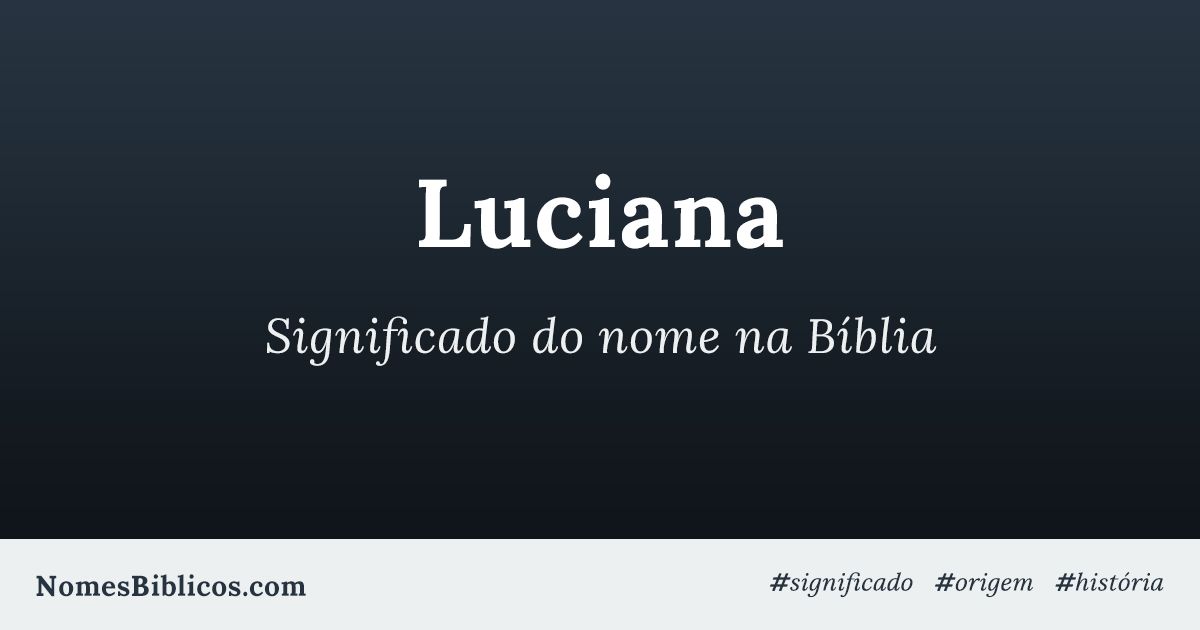 nome Luciana personalidade