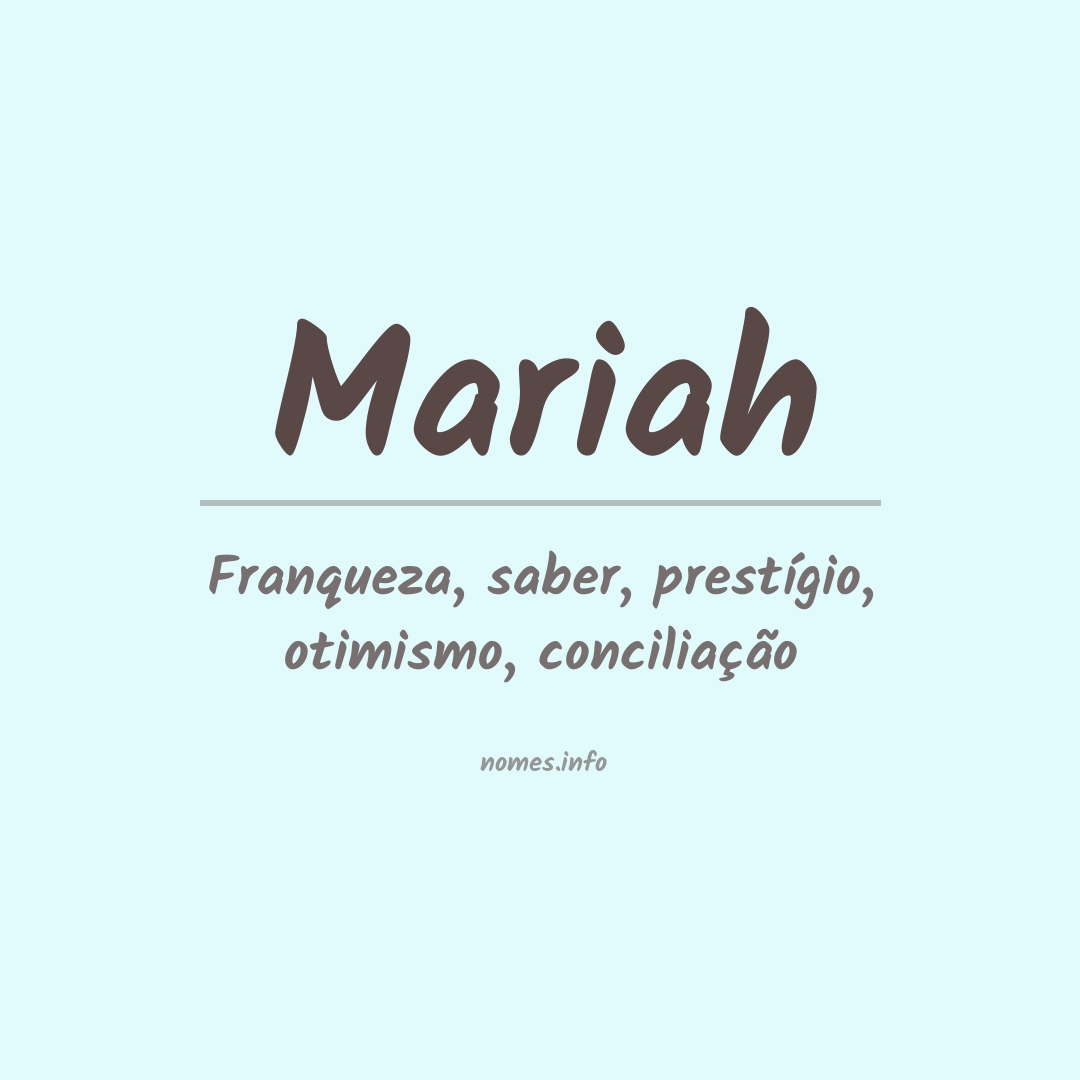 origem do nome mariah