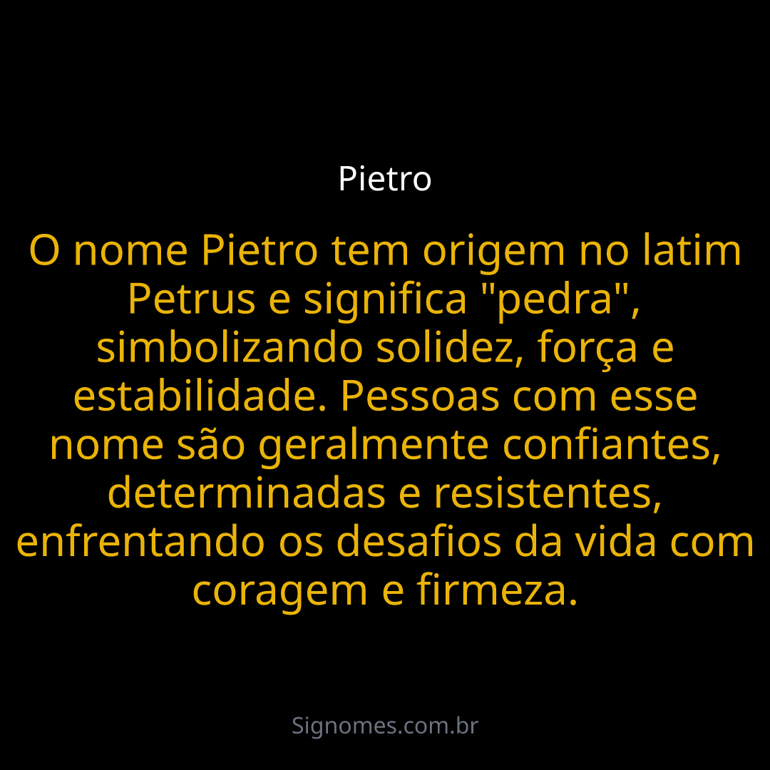 Pietro significado bíblico