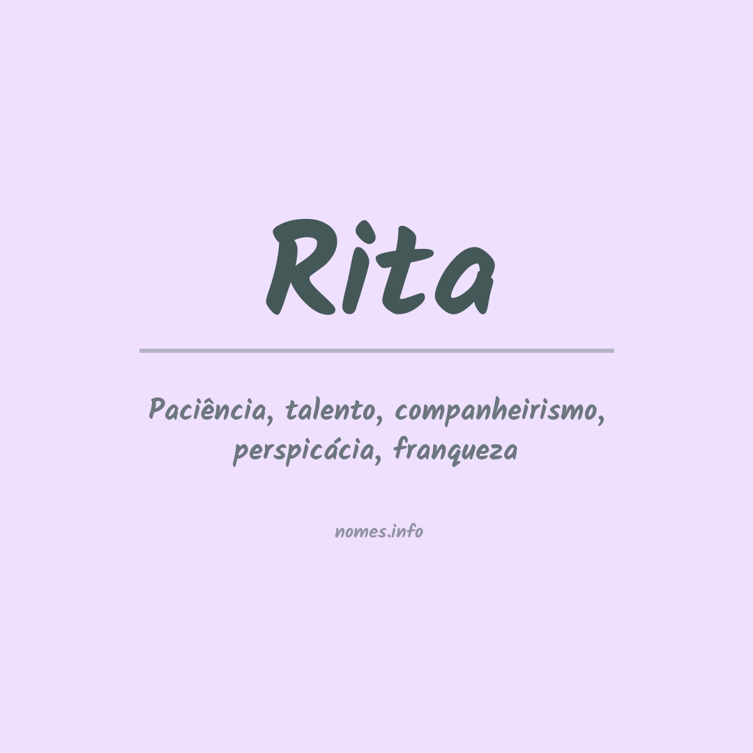 o que significa o nome Rita