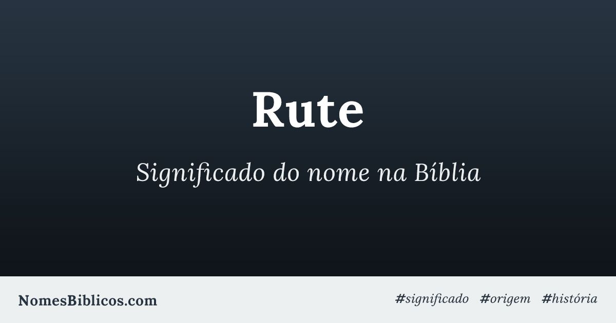 origem hebraica Rute
