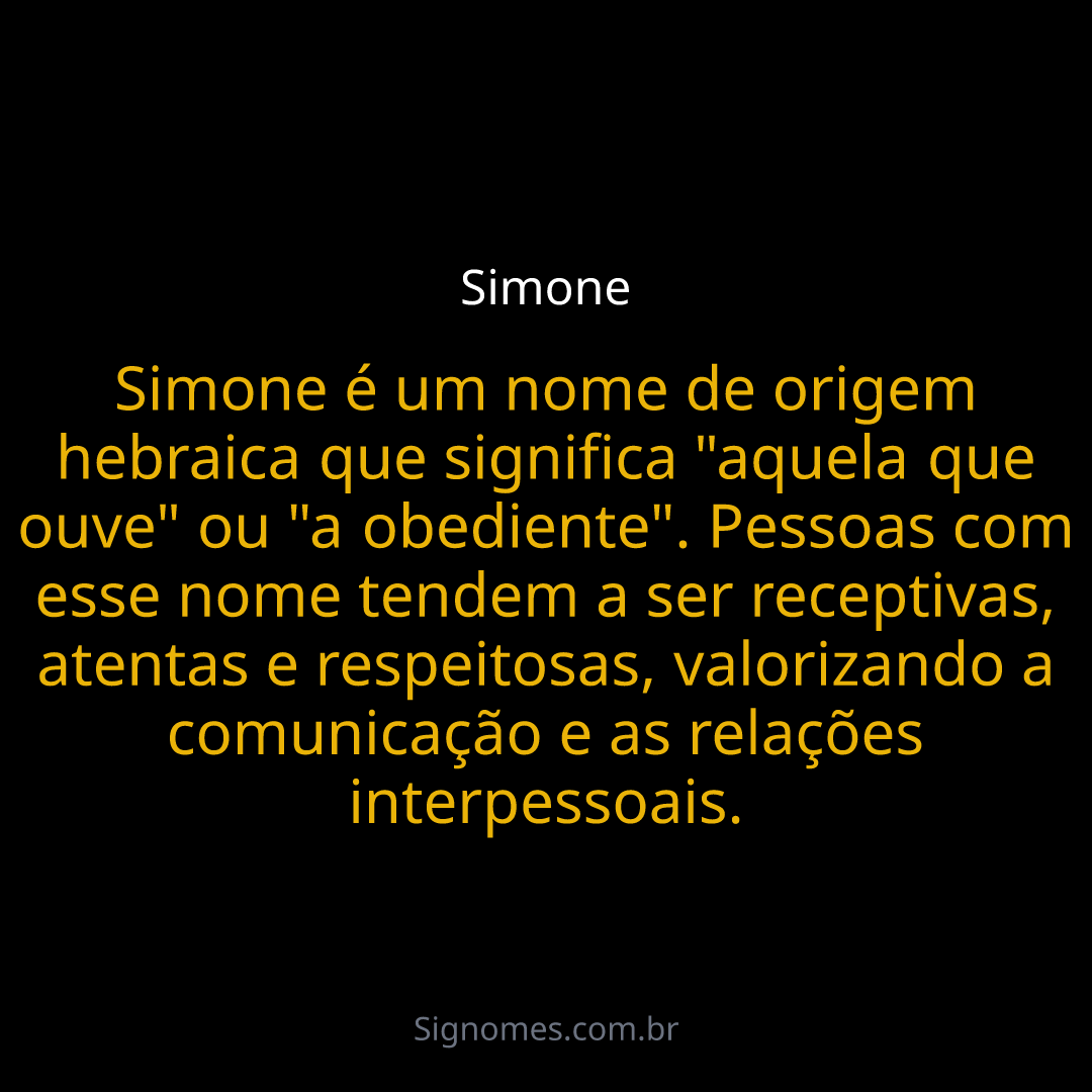 origem do nome simone