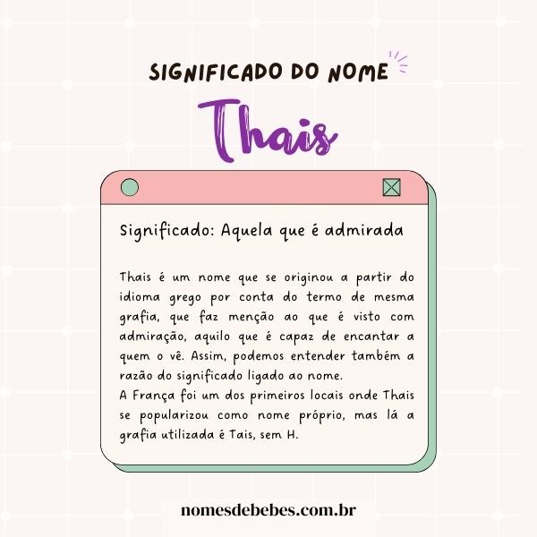 características do nome Thais