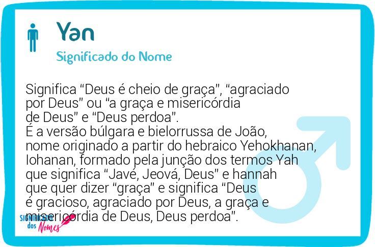 origem nome Yan