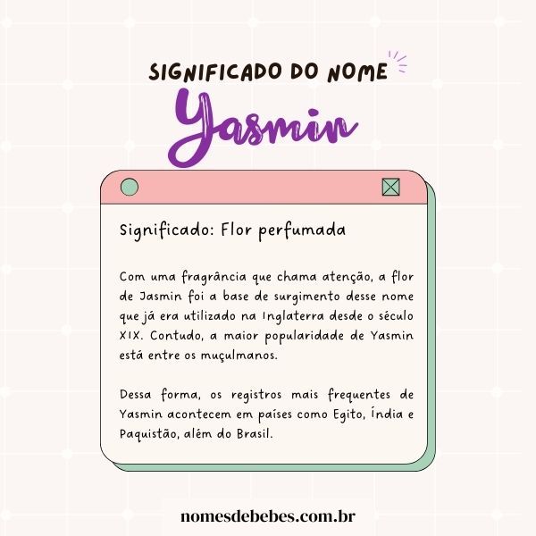 yasmin nome feminino